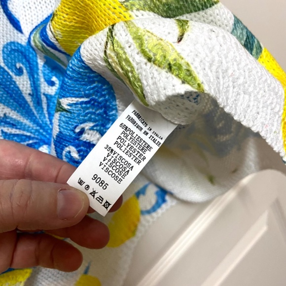 Plus Size Lemon Print Italian Knit Boho Top 2X/3X Resort Summer Blouse - Picture 10 of 16